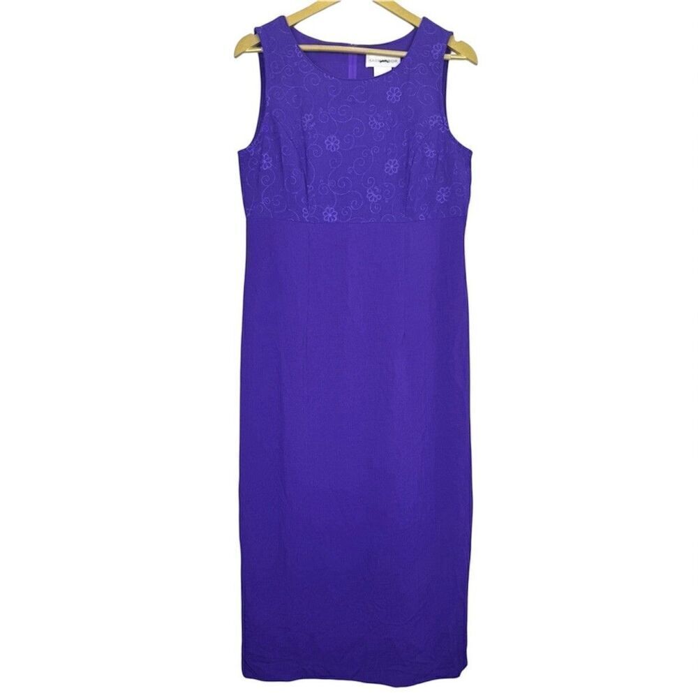 Vintage Sag Harbor Floral Embroidered Babydoll Maxi Dress Size 8 Fairy Boho NEW